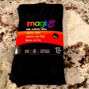 Infants black and silver tights